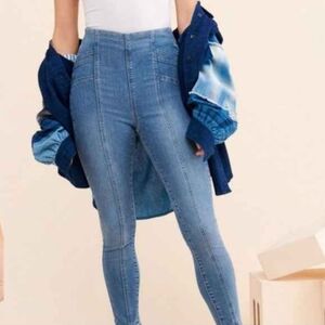 Free People Light Blue High-Waisted Jeans